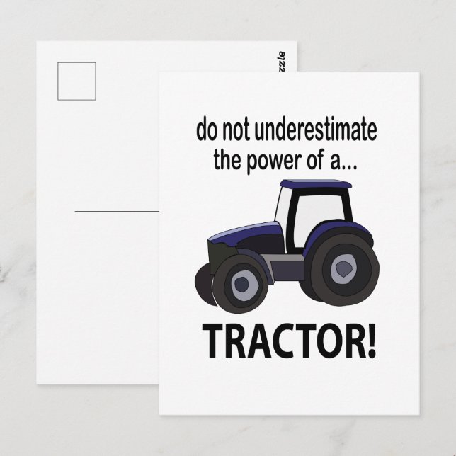 Traktor Power Traktor Postkarte (Vorne/Hinten)