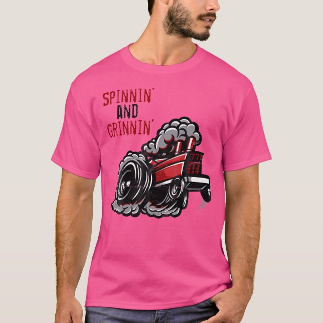Traktor Pulling Spinnin' And Grinnin' Pull T-Shirt (Vorderseite)
