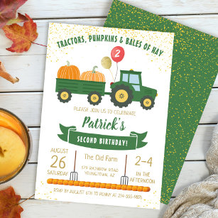 Traktor Pumpkin Herbst Herbst Einladung Geburtstag