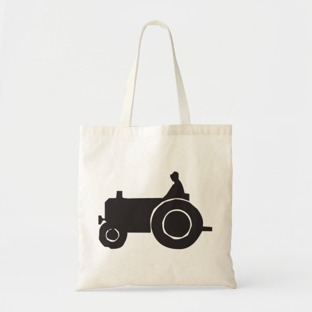 Traktor-Silhouette Tote Bag Tragetasche (Vorne)