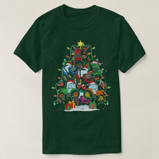 Traktor Trucker Weihnachtsbaum Leichtbaum Traktor  T-Shirt (Design vorne)