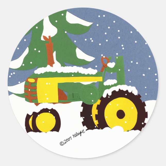 Traktor-Umschlag Aufkleber Winteraufkleber (Vorderseite)