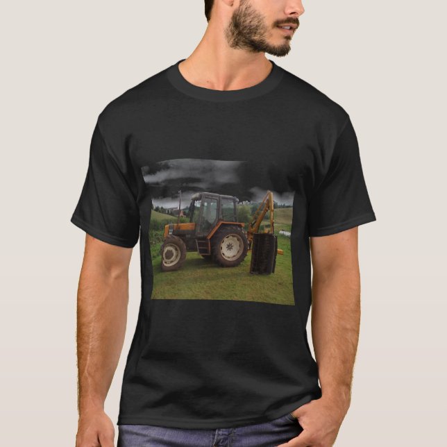 Traktor und Heckenschere T-Shirt (Vorderseite)