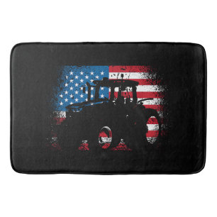 Traktor USA-Flaggen-Design für patriotischen Landw Badematte