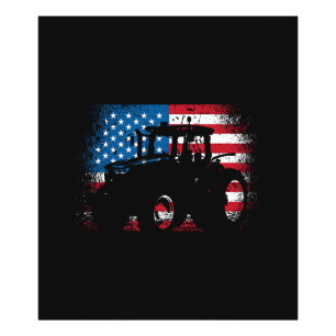 Traktor USA-Flaggen-Design für patriotischen Landw Fotodruck