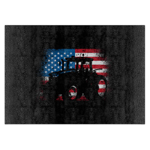 Traktor USA-Flaggen-Design für patriotischen Landw Schneidebrett