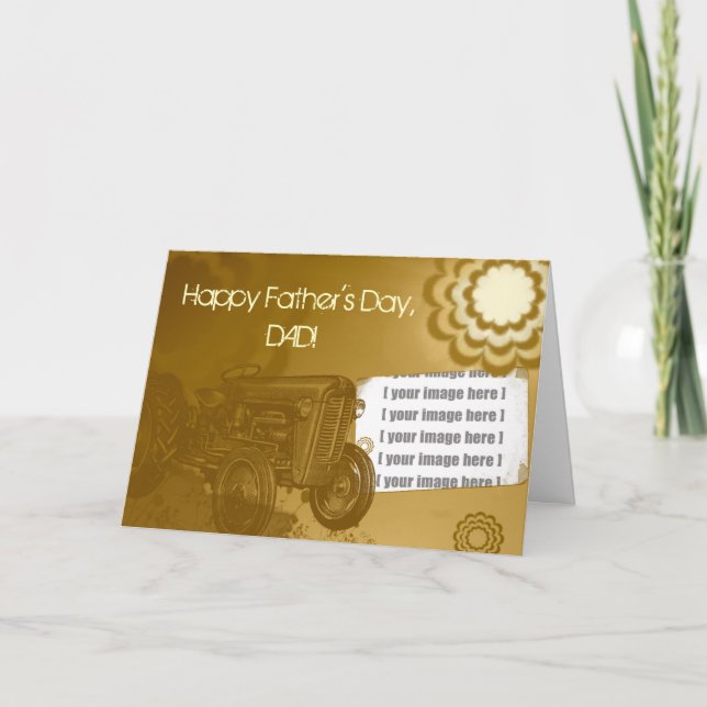 Traktor Vatertag Karte: Fügen Sie Ihr Foto hinzu Karte (Vorderseite)