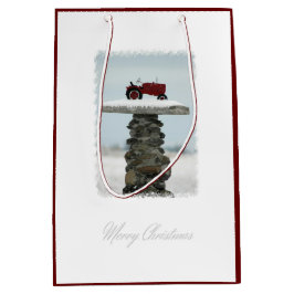 Traktor-Weihnachtsmittlere Geschenk-Tasche Mittlere Geschenktüte