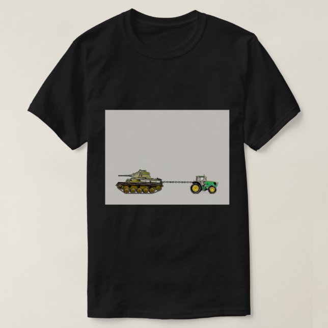 Traktor zieht einen Tank, stehe ich mit der Ukrain T-Shirt (Design vorne)