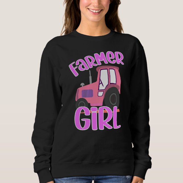 Traktordame mit Traktor Bauer Girl Bauer Sweatshirt (Vorderseite)