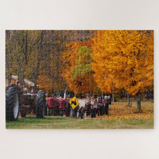 Traktoren im Herbst Puzzle (Horizontal)