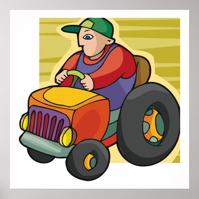 Traktorfahrer Poster (Vorne)