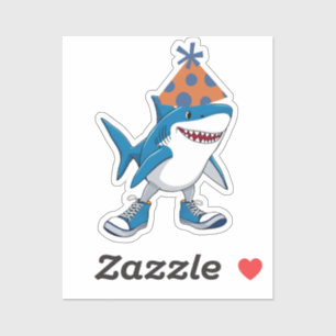 Tralalero Tralala Birthday Cartoon Shark Aufkleber