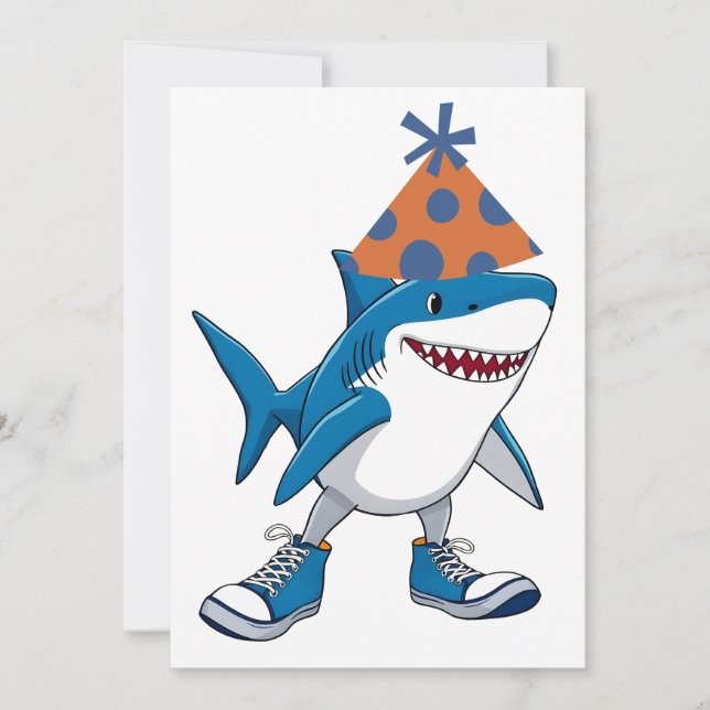 Tralalero Tralala Birthday Cartoon Shark Einladung (Vorderseite)