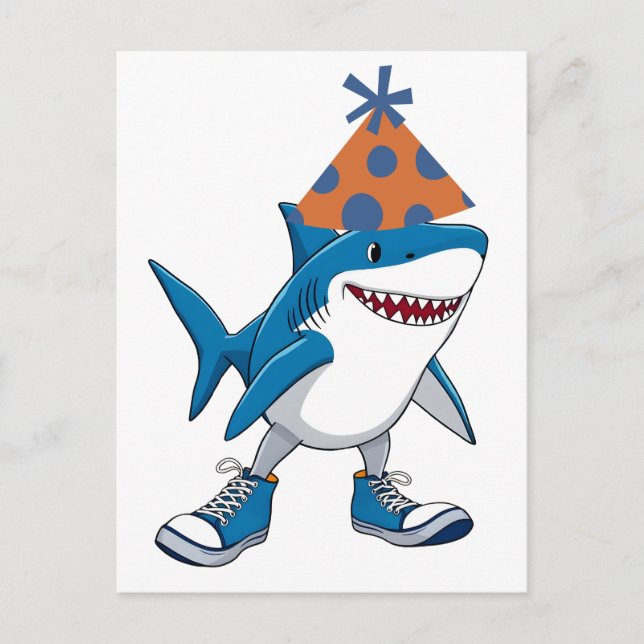 Tralalero Tralala Birthday Cartoon Shark Postkarte (Vorderseite)