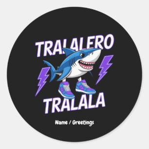 Tralalero Tralala Bootleg Funny Shark Meme Graphic Runder Aufkleber