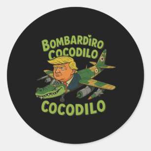 Tralalero Tralala Crocodilo Trump Italienischer Br Runder Aufkleber