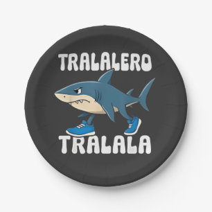 Tralalero Tralala Funny Shark Meme Pappteller