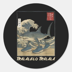 Tralalero Tralala Hai Italienisches Brainrot Meme  Runder Aufkleber