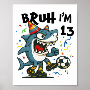 Tralalero Tralala Italienischer Brainrot Fußball 1 Poster