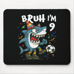 Tralalero Tralala Italienischer Brainrot Fußball 9 Mousepad
