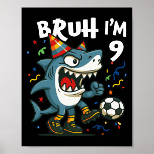 Tralalero Tralala Italienischer Brainrot Fußball 9 Poster