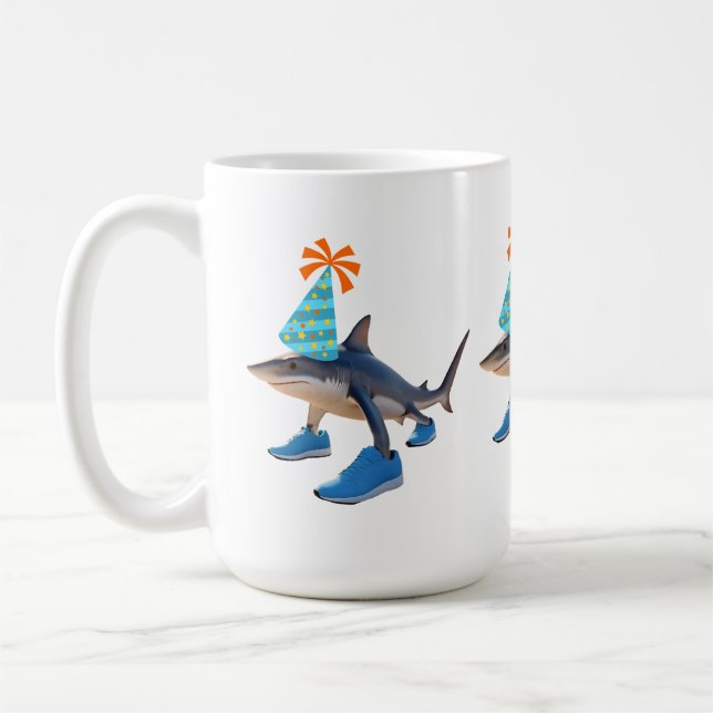 Tralalero Tralala Shark Birthday Hat Kaffeetasse (Links)