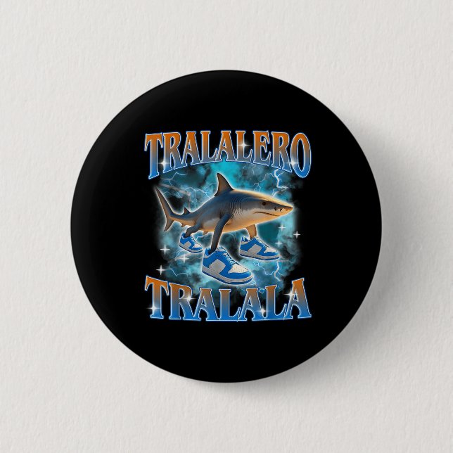 Tralalero Tralala Shark Meme Bootle Button (Vorderseite)