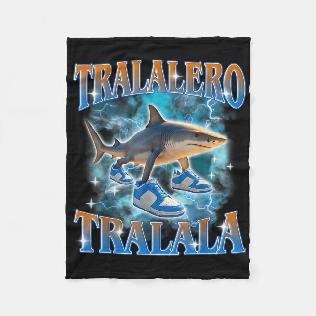 Tralalero Tralala Shark Meme Bootle Fleecedecke (Vorderseite)