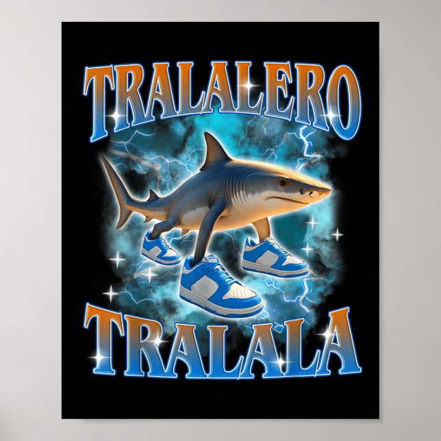 Tralalero Tralala Shark Meme Bootle Poster (Vorne)