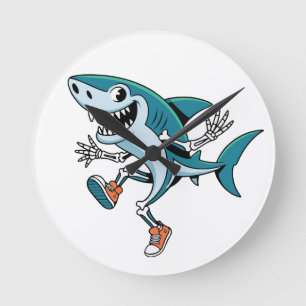 Tralalero Tralala SkeleBoo Halloween Design Runde Wanduhr