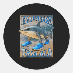 Tralalero Tralalala Italia Brainrot Meme Birthday Runder Aufkleber