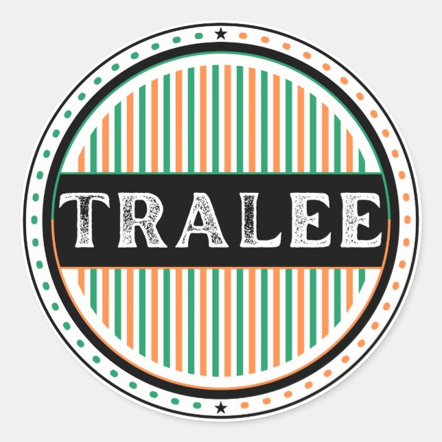 Tralee City Pride Emblem – Irish Identity Runder Aufkleber (Vorderseite)