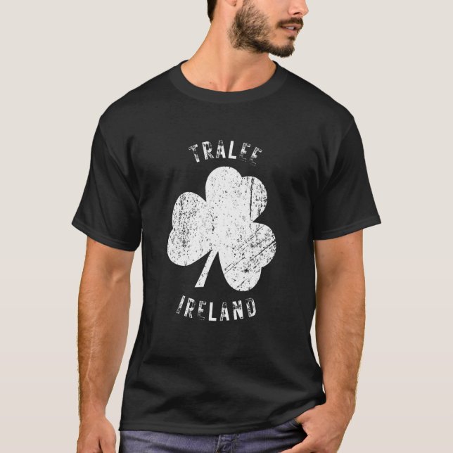 Tralee Kerry Irland Vintages Kleeblatt Distressed  T-Shirt (Vorderseite)