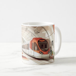 Tram im Vintage-Stil, wahrscheinlich inspiriert vo Kaffeetasse