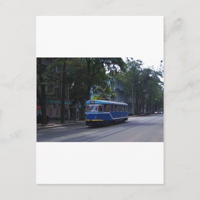 Tram In der Ukraine Postkarte (Vorderseite)
