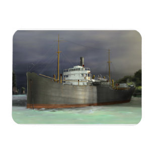 Tramp Steamer Nautic Art Magnet