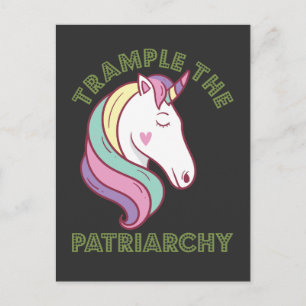 Trampeln Sie den Patriarchy Unicorn Feminist Postkarte