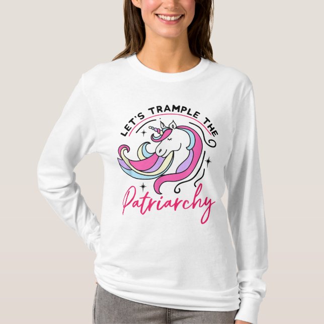 Trampeln Sie die Patriarchy Funny Feminist Frauen  T-Shirt (Vorderseite)