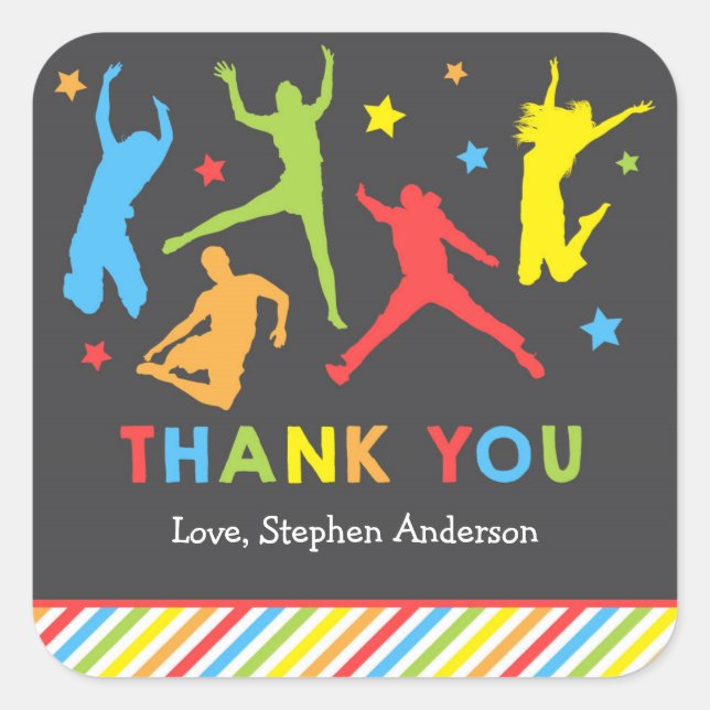 Trampolin-Aufkleber / Hüpfkleber Quadratischer Aufkleber (Vorderseite)