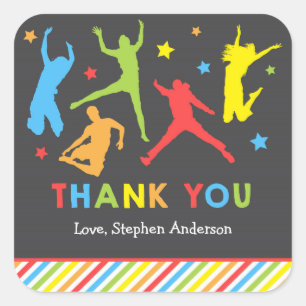 Trampolin-Aufkleber / Hüpfkleber Quadratischer Aufkleber