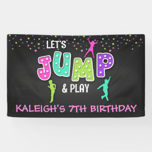 Trampolin Birthday Banner - Mädchen