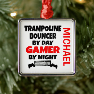 Trampolin Bouncer Lieben Videospiele spielen Ornament Aus Metall