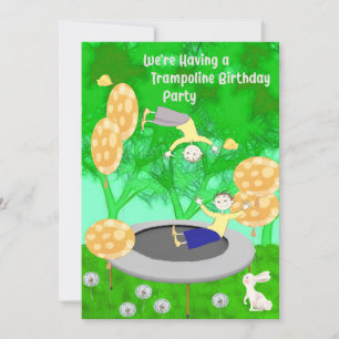 Trampolin Geburtstagsparty für Twin Boys Einladung