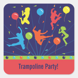 Trampolin Geburtstagsparty Stickers Boys & Girls