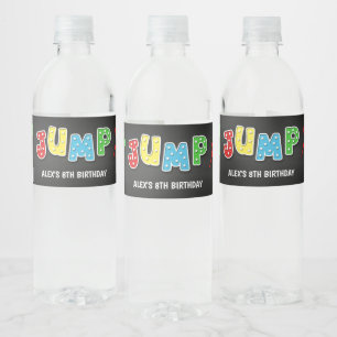 Trampolin Geburtstagsparty Wasserflasche Etikett -