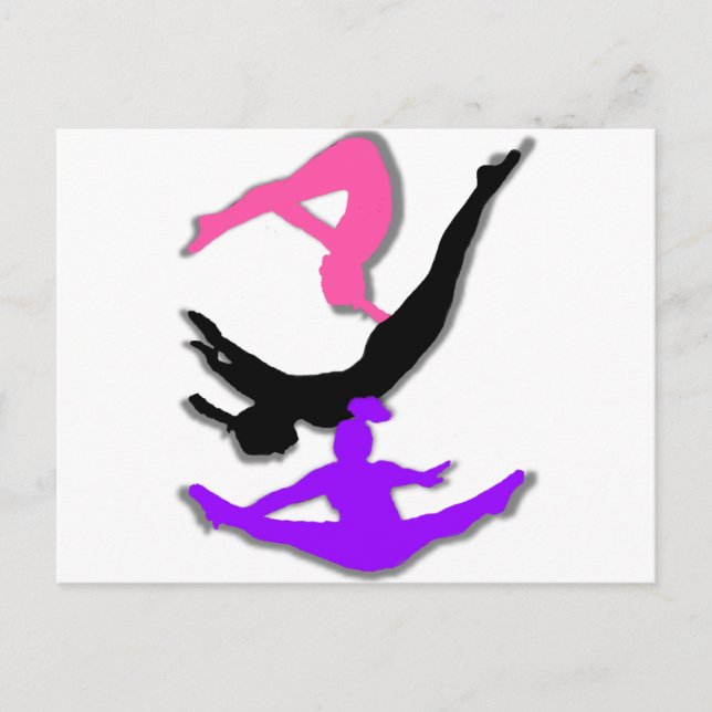 Trampolin Gymnastik Postkarte (Vorderseite)