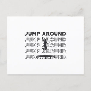 Trampolin Jump Around Gymnastik Spenden Postkarte