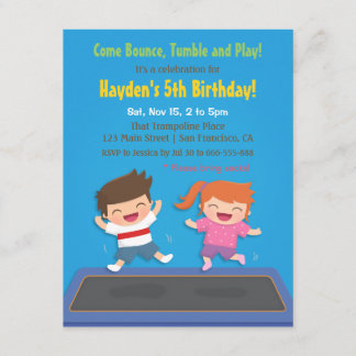 Trampolin Kindergeburtstag Party Einladungen