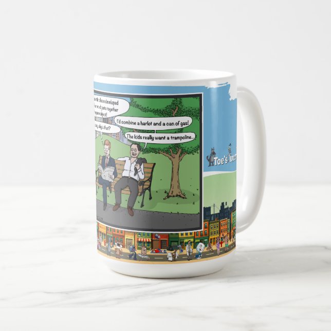 Trampolin | Klassiker zum Vatertag Kaffeetasse (VorderseiteRechts)